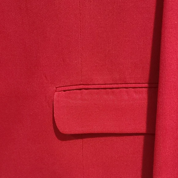 Angelica For Mary Kay Bold Red Jacket Blazer 12 Tall PTP 20 - Picture 5 of 11